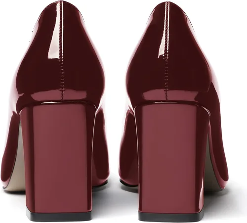 Vista 4 de WAYDERNS Zapatos de tacón alto con puntera cuadrada para mujer, de 3 pulgadas