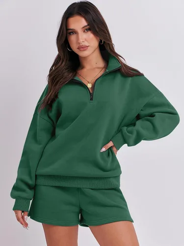 Vista 2 de ANRABESS Conjunto de dos piezas para mujer, conjunto de manga larga para gimnasio, ropa de moda de primavera 2024