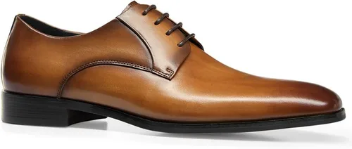 Vista 3 de Zapatos Oxford de vestir GIFENNSE, para hombre, hechos a mano, de cuero, modernos, clásicos, con agujetas y forro de piel.