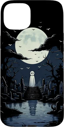 Vista 9 de iPhone 16 Ghost Halloween Cemetery Scary Creepy Case