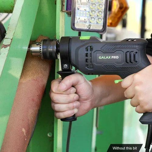 Vista 9 de GALAX PRO Taladro de martillo con cable de 4.5 amperios 0-3000 RPM, 5 brocas, martillo y taladro, 2 funciones en 1 con 12 velocidades variables