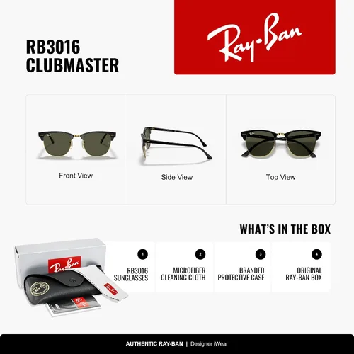 Vista 2 de Ray-Ban RB3016 Clubmaster - Lentes de sol cuadrados