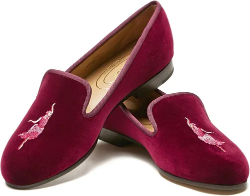 Vista 7 de Journey West Mocasines planos de terciopelo para mujer con bordado para fumar