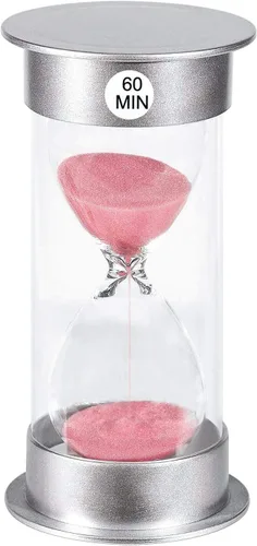 Vista 24 de Temporizador de arena de 1 minuto, reloj de arena de plástico de 1 minuto, reloj de arena pequeño de un minuto, temporizador de cristal de arena Azul