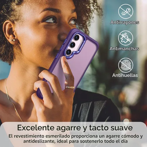 Vista 4 de Rayboen Funda mate para Samsung Galaxy S23, color morado Púrpura mate
