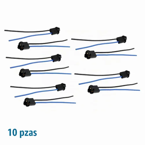 Vista 6 de uxcell 10 unids coche DC 12 V T10 168 194 cuña instrumento Dash bombilla giro base adaptador conector arnés de cable reemplazo universal