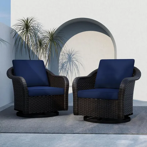Vista 48 de Sofá de patio al aire libre de 2 plazas con mimbre de PE tejido a mano Beige