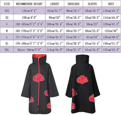 Vista 5 de Disfraz de capa de anime Itachi para Halloween, diadema y anillo para cosplay