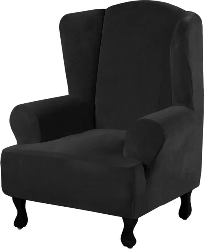 Vista 28 de H.VERSAILTEX Fundas de terciopelo elástico para sofá de dos plazas, fundas para sofá de 2 cojines para sala de estar, fundas deslizables con correas