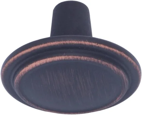 Vista 2 de Amazon Basics Pomo de gabinete con anillo superior recto, 1.25 pulgadas de diámetro, Bronce Frotado con Aceite, Paquete de 10