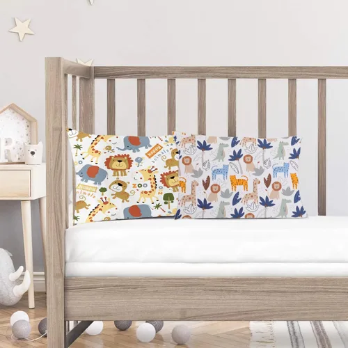 Vista 4 de Funda de almohada para niños pequeños, paquete de 2 fundas de almohada 100% algodón para niños y niñas, funda de almohada de 15 x 23 pulgadas, se