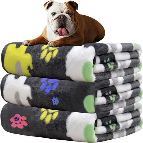 Vista 24 de Rezutan 1 paquete de 3 mantas para perros grandes, 41x31 pulgadas para mantas suaves y mullidas para mascotas y gatos de tamaño mediano, reversibles