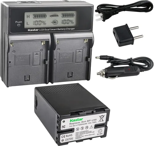 Vista 7 de Kastar BP-U100 AC LCD Cargador rápido dual compatible con Sony PMW-EX3 PMW-EX3R PMW-EX160 PMW-EX260 PMW-EX280 PMW-F3 PMW-F3K PMW-F3L XDCAM EX HD422