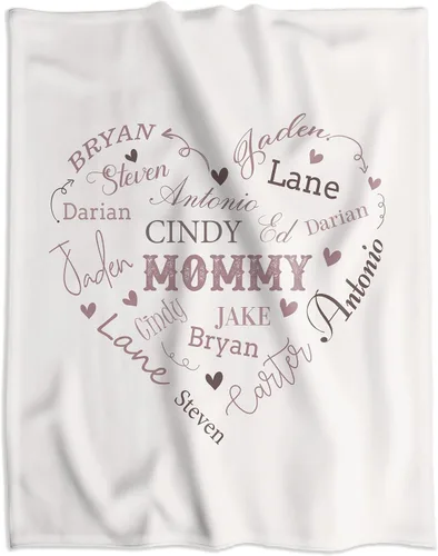 Vista 12 de Mantas personalizadas con el nombre, para bebés, niños y adultos, mamá, abuela, abuelo. Manta personalizada con tus nombres. Manta personalizada