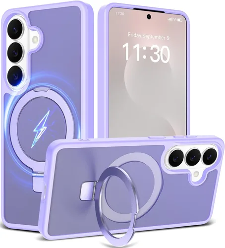 Vista 37 de Funda con soporte ultra magnético para iPhone 15 Pro [protección militar contra caídas] [compatible con MagSafe] a prueba de golpes, translúcida