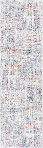 Vista 3 de SAFAVIEH Berber Shag Collection - Alfombra de pasillo, 2 pies 3 pulgadas x 6 pies, azul óxido y marfil, no desprende pelusa y de fácil cuidado, 1.25