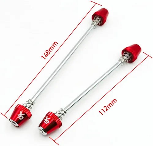 Vista 2 de ONIPAX Pincho de bloqueo antirrobo 7 lóbulos cubo de rueda de bicicleta y 10 muelles (rojo)