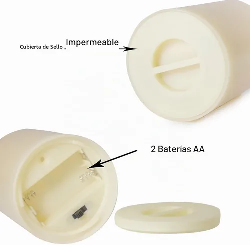 Vista 8 de Juego de 2 velas LED sin llama, impermeables, funcionan con pilas, con control remoto, de plástico, decorativas, para decoración del hogar, jardín