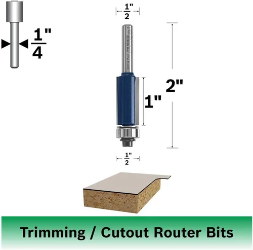 Vista 2 de BOSCH 85266SM - Broca de fresadora con punta de carburo de 2 flautas, 1/2 pulgada x 1 pulgada