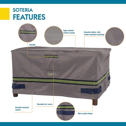 Vista 11 de DUCKCOVERS Soteria - Funda rectangular impermeable para mesa auxiliar/otomana de 32 pulgadas, para exteriores