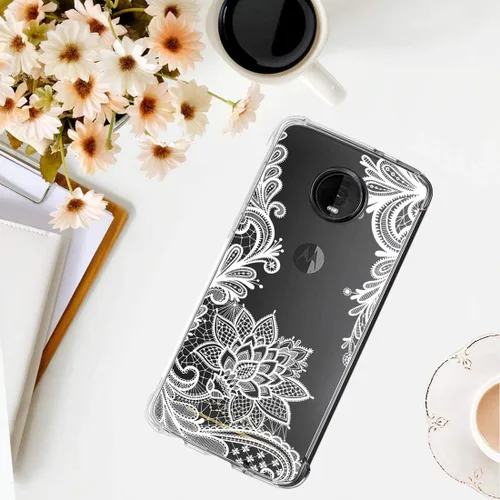 Vista 5 de Funda para Moto Z4, para Motorola Z4Play con flores, a prueba de golpes, transparente, suave, flexible, TPU, delgada, para Motorola Moto Z4 Mandala
