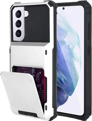 Vista 19 de Funda tipo cartera para Samsung Galaxy S22 con ranura para 2 tarjetas de crédito Funda a prueba de golpes Hybrid Heavy Duty Protection Armor Funda