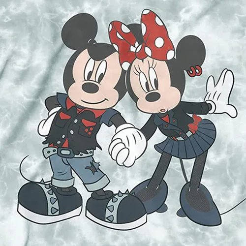 Vista 2 de Disney Camisa de moda de Mickey Mouse para mujer, ropa de Mickey y Minnie Mouse, camiseta de teñido anudado de Mickey Mouse