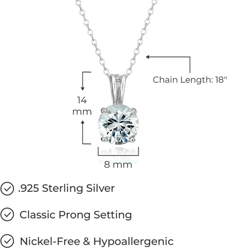 Vista 43 de Amazon Essentials Collar con colgante de piedra natal de corte redondo de plata de ley de 18 pulgadas (anteriormente colección Amazon)