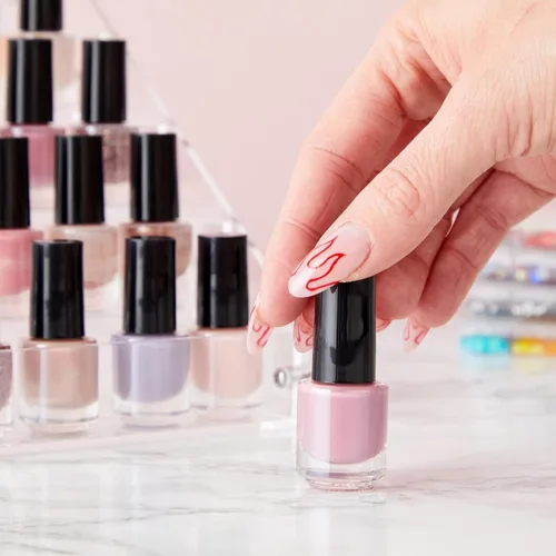 Vista 3 de Bright Creations Minibotellas vacías de esmalte de uñas con cepillo, frascos de vidrio recargables para hacer esmalte de uñas, mini botellas