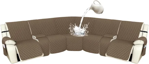 Vista 9 de Arfntevss Fundas de sofá modular reclinable, 100% impermeable, en forma de L, para sillón reclinable en forma de L, funda seccional lavable