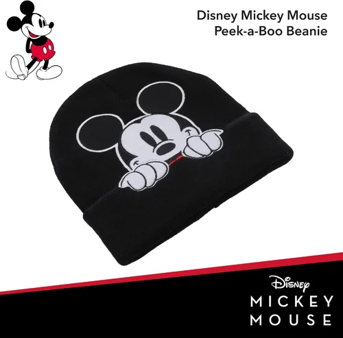 Vista 2 de Concept One Disney Mickey Mouse Cuffed Beanie Hat, Knitted Stocking Cap