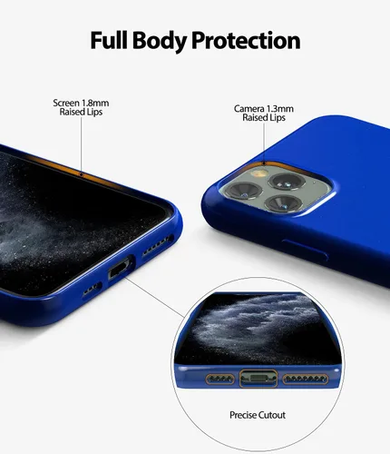 Vista 3 de GOOSPERY Pearl Jelly - Funda delgada de goma para Apple iPhone 11 Pro Max (6.5 pulgadas) (azul marino)