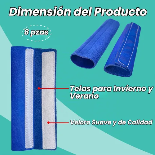 Vista 3 de NATAKU - Paquete de 8 fundas para correas CPAP de satén, cojines de máscara Azul marino