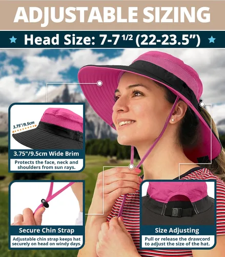 Vista 3 de GearTOP Safari Sun Hat for Men and Sun Hats for Women UV Protection UPF 50+ Hiking, Gardening, Fishing