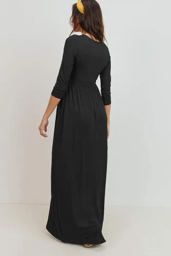 Vista 7 de LaClef Vestido de maternidad fruncido con bolsillo para mujer