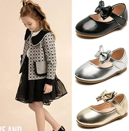 Vista 2 de kkdom Mary Jane - Zapatos de vestir para niñas pequeñas, bailarinas, zapatos planos para la escuela, fiesta, boda