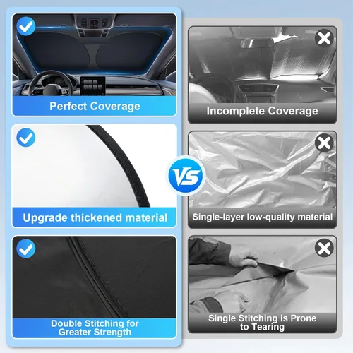 Vista 6 de JUSTTOP Parasol para parabrisas Tesla Model 3/Y (2017-2026), ajuste personalizado y plegable, accesorios para el interior del automóvil, parasol