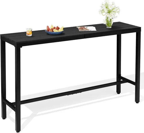 Vista 12 de Crestlive Products Mesa de bar al aire libre, mesa rectangular de 43 pulgadas de altura de mostrador de patio, mesa de pub alta con parte superior