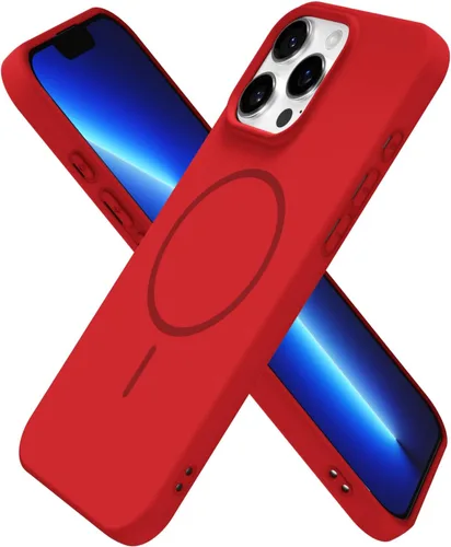 Vista 60 de Oakxco Funda de Silicona Mag Safe para iPhone 12 Pro Max, Funda Magnética Delgada y Fina Compatible con Carga Inalámbrica MagSafe, Bonita Funda