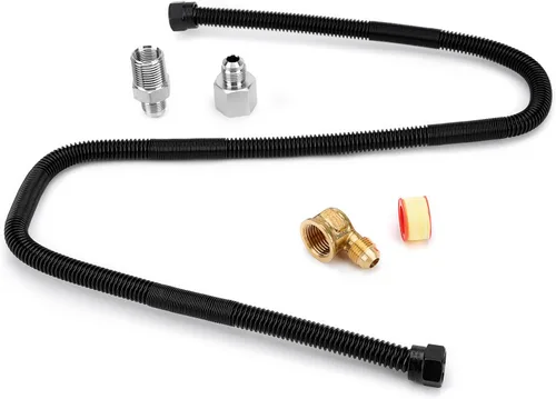 Vista 11 de Stanbroil Kit Conector de Línea de Gas Flexible sin Silbato de 3/8" X 12" para Hoguera de Gas Natural o LP y Chimenea para fogata y chimenea NG