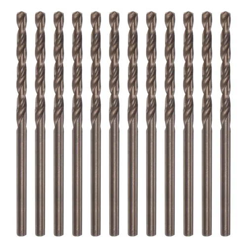 Vista 6 de HARFINGTON 12 brocas de cobalto, 0.083 in M35 de acero de alta velocidad métricas de vástago recto, brocas Jobber para metal duro, acero inoxidable