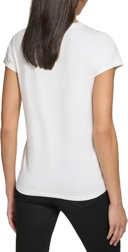 Vista 3 de Calvin Klein Women's Knit Short Sleeve Blouse