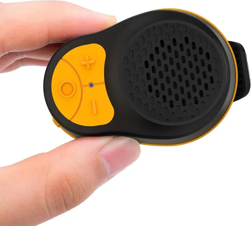 Vista 6 de Altavoz Bluetooth Portátil Clip On, Pequeño Altavoz Portátil, Mini Altavoz Bluetooth Impermeable con Micrófono para Ejercicios de Carrera hasta 24H