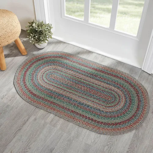 Vista 16 de VHC Brands Alfombra de yute multi medio círculo con almohadilla 19.5x36