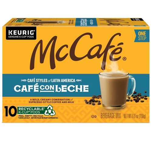 Vista 10 de McCafe Cafe Styles of Latin America Cafe con Leche, Keurig Cápsulas de café K-Cup de una sola porción, 60 unidades (6 paquetes de 10)
