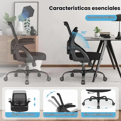 Vista 4 de AnyGod Silla de oficina grande y alta, 400 libras, resistente, cómoda silla