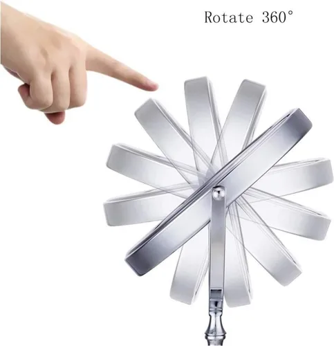 Vista 5 de Espejo de baño con luces LED iluminado para maquillaje, espejo de tocador de dos caras con aumento normal y 7X, 2 en 1