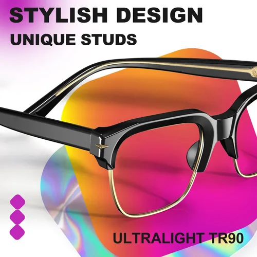 Vista 6 de VISOONE Lentes ligeros TR90 con bloqueo de luz azul Marco Protector de visión para hombres y mujeres ELBERT