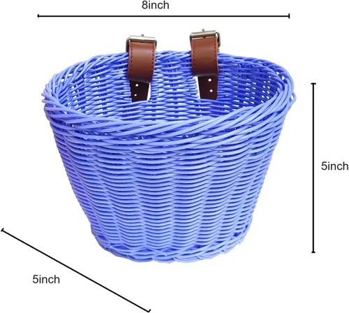 Vista 2 de Kit de accesorios de decoración de bicicleta para niñas, cesta de bicicleta tejida a mano, cuentas de radios de rueda de bicicleta para niños, cinta