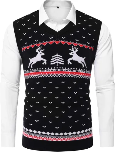 Vista 22 de Amussiar Suéter casual para hombre, chaleco con cuello en V, ajustado, sin mangas, suéter de punto